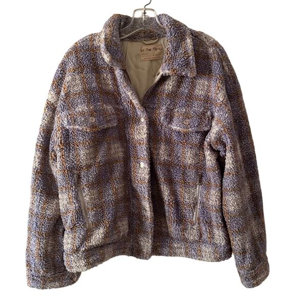 Free People Faded Dreams Cozy Trucker Sherpa Jacket Size Small - Picture 2 of 7